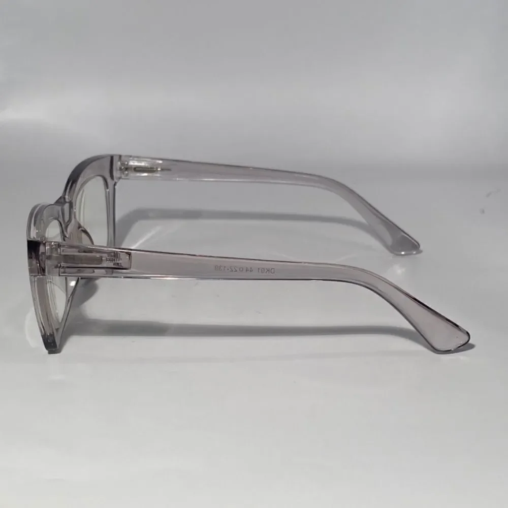1148 Gretchen Reading Glasses 3.5 Sq Eyeglasses Clear Grey Frames NWT